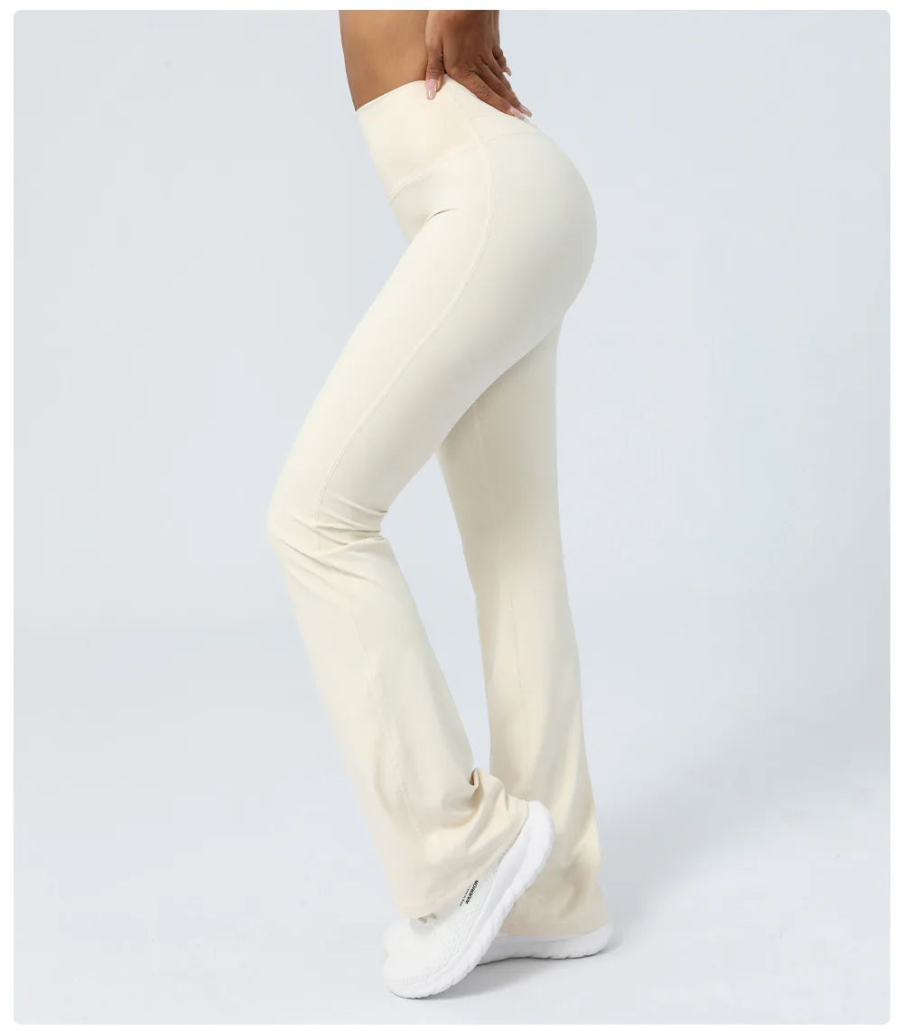 Flared Pant Yoga Pants Naked High Waisted Cinching Hip Lifting Sports Leggings Running Fitness Elastic Bell Bottom Pants Women