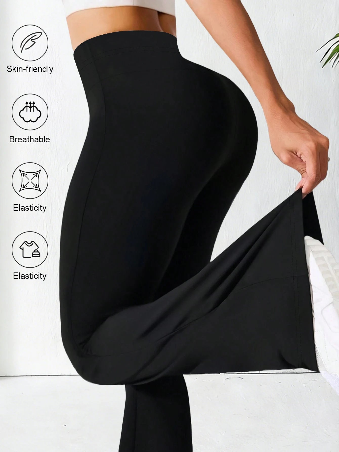 Drawstring Flare Pants, High Waist Bootcut Pants, Fashion Slim Elastic Comfortable Casual Long Pants, Sexy Wide Leg Pants