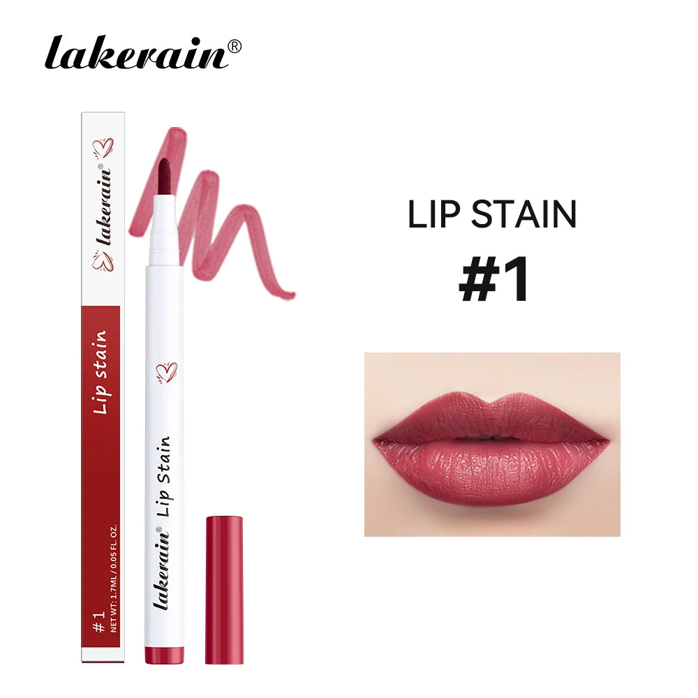 Long-lasting Lip Contour Lip Stain 2 In 1 Smudge-proof Lip Liner Pencil Ultra Pigmented Dual-Sided Design Non-Stick Cup Makeup