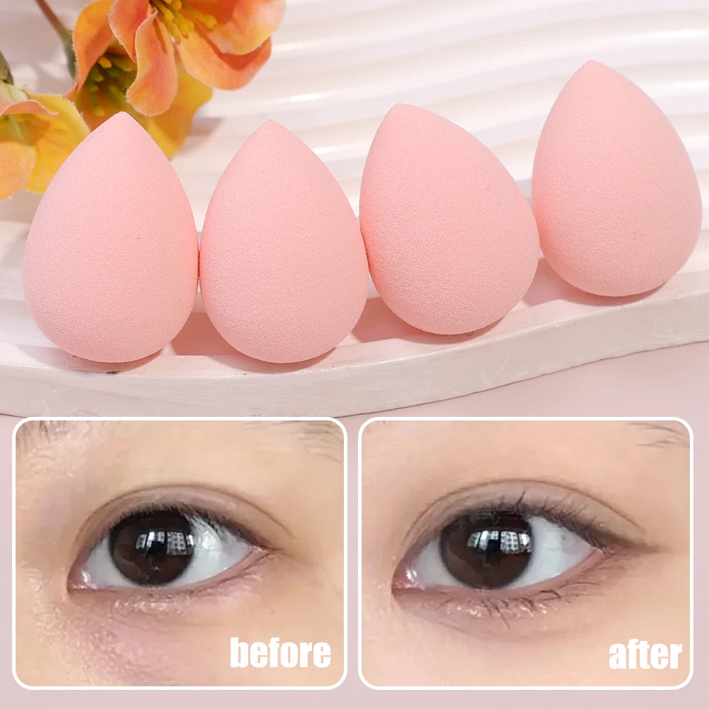 100pcs Cosmetic Puff for Blending Foundation Powder Mini Makeup Sponge Dry Wet Use Face Puffs Powder Eggs Gourd Water Drop Tool