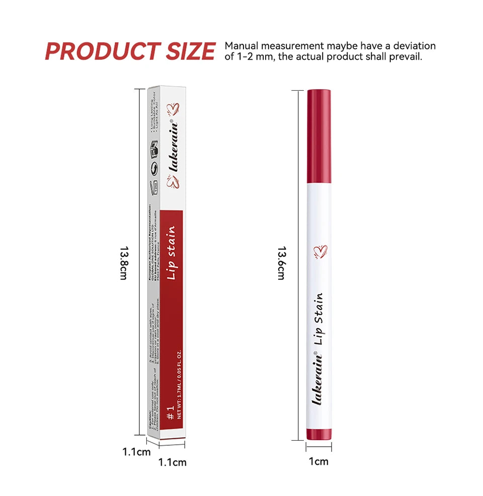 Long-lasting Lip Contour Lip Stain 2 In 1 Smudge-proof Lip Liner Pencil Ultra Pigmented Dual-Sided Design Non-Stick Cup Makeup