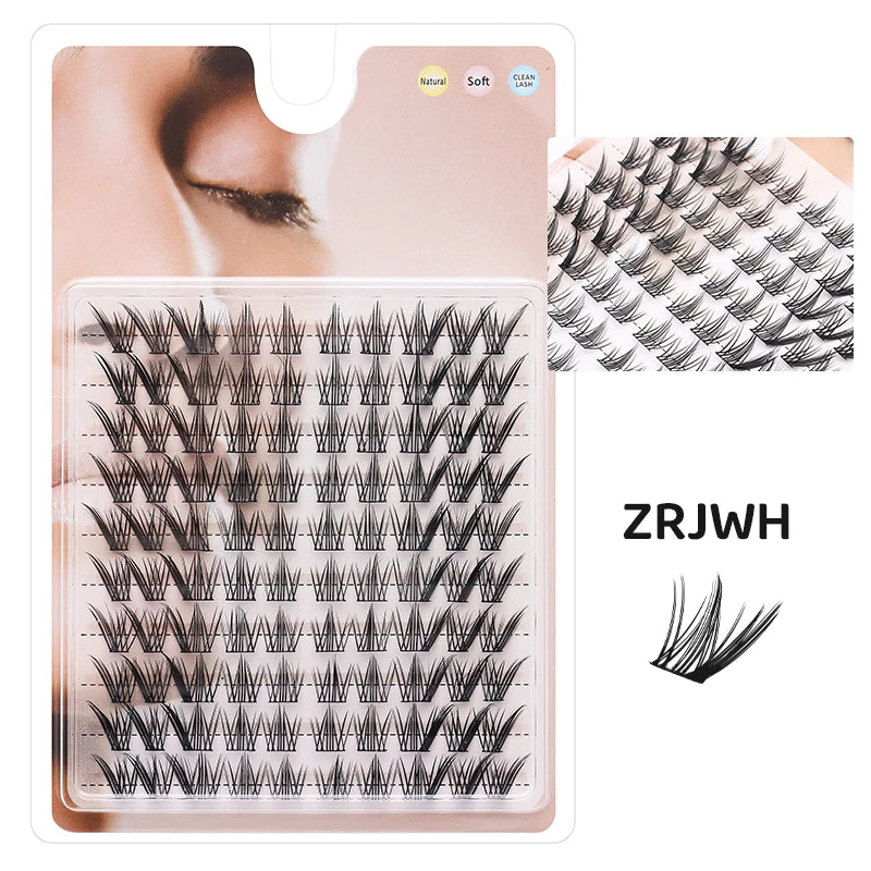 DIY Lashes 10 rows Cluster Eyelashes Fake Eyelashes Manga Eye Cluster Eyelashes at home Long Thick Makeup Wholesale Extension