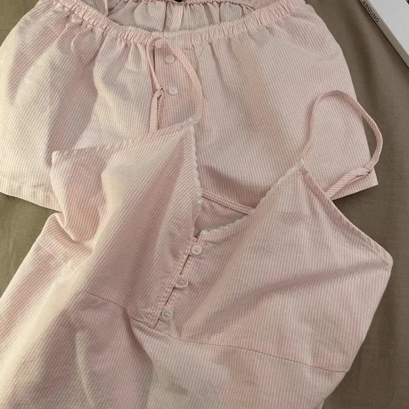 2025 New Cotton Sleepwear Women's Summer Short Sleeved Shorts Cute Women's Home Clothing Set Женская Пижама