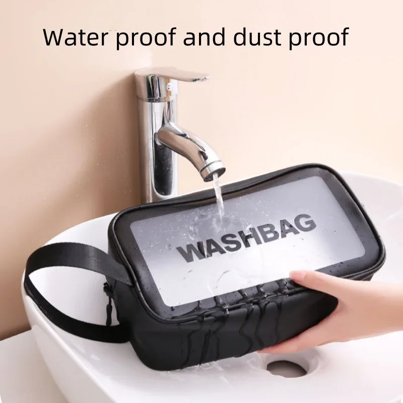 Black Cosmetic Bags Waterproof Make Up Storage Handbags Portable Travel Toiletries Storage Bag Seaside Tote Women's Cosmetic Bag