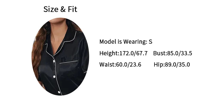 2026 Women Satin Pajamas Set 2-piece Pj Sets Sleepwear Loungewear Button-Down Pajama Women Pajamas Pijama Homewear Shorts Set