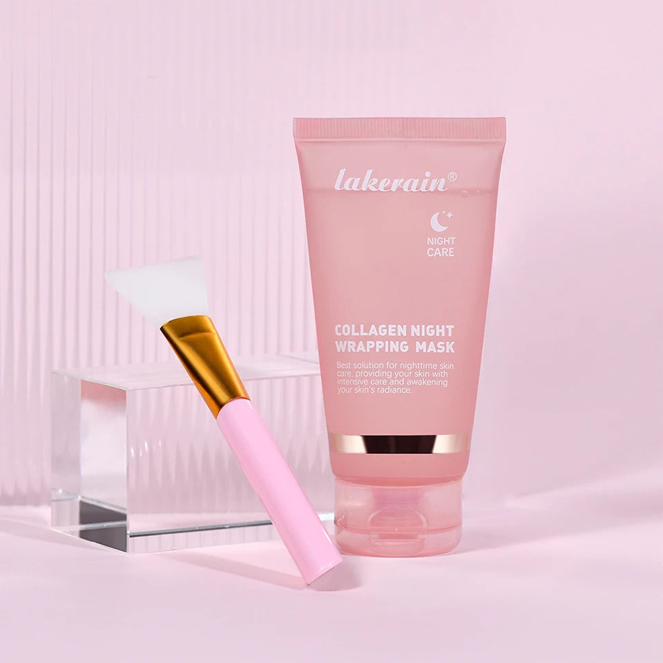 Collagen Peel Off Facial Mask Overnight Wrapping Pack Elasticity Hydration Care Reduces Sagging Dullness Hydrolyzed Collagen For