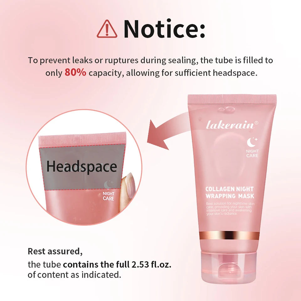 Collagen Peel Off Facial Mask Overnight Wrapping Pack Elasticity Hydration Care Reduces Sagging Dullness Hydrolyzed Collagen For
