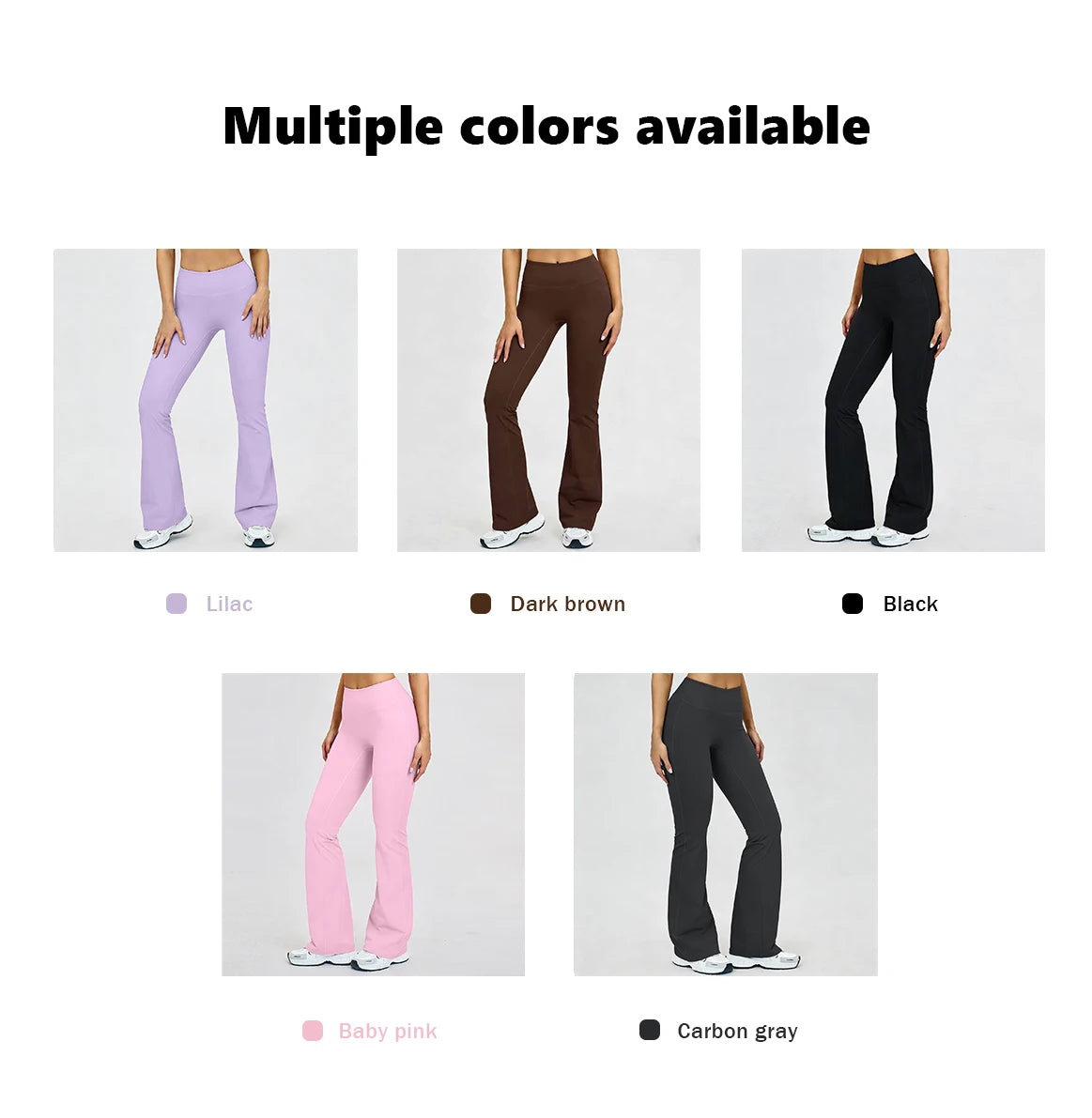 Women's Slightly Flared Yoga Pants GYM Hip-lifting Leggings High-waisted Fitness Breathable Antibacterial Sports Workout Pants