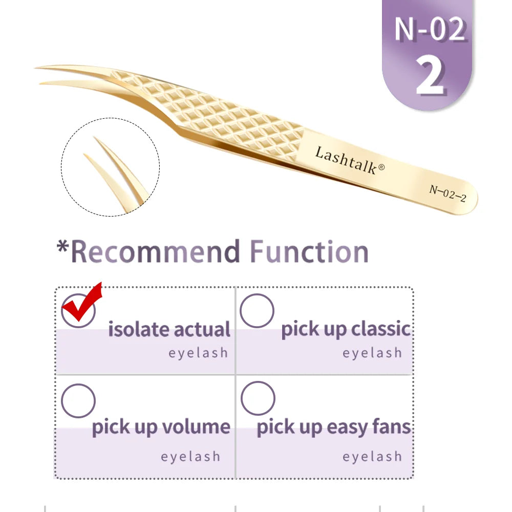 Lashtalk Eyelash Extension Tweezers Makeup Tools From Nagaraku Stainless Steel Non-magnetic Volume FakeLashes Supplies Accurate