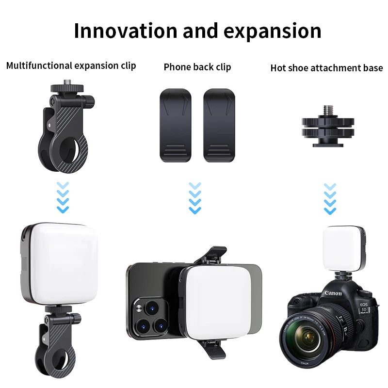 Selfie Light LED Video Camera Light Portable Clip on Light Panel for Camera Phone 3000-9900k For Makeup Video Fill Lights