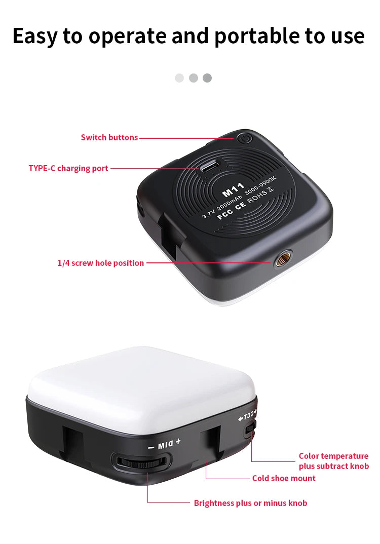 Selfie Light LED Video Camera Light Portable Clip on Light Panel for Camera Phone 3000-9900k For Makeup Video Fill Lights