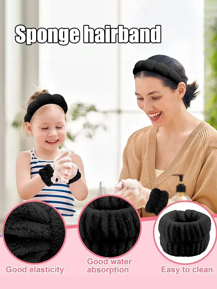 Hair Band Wash Face Shower Cloud Sponge Hair Band Makeup Removal Band Hair Bubble Soft Headband Popular in Europe and America