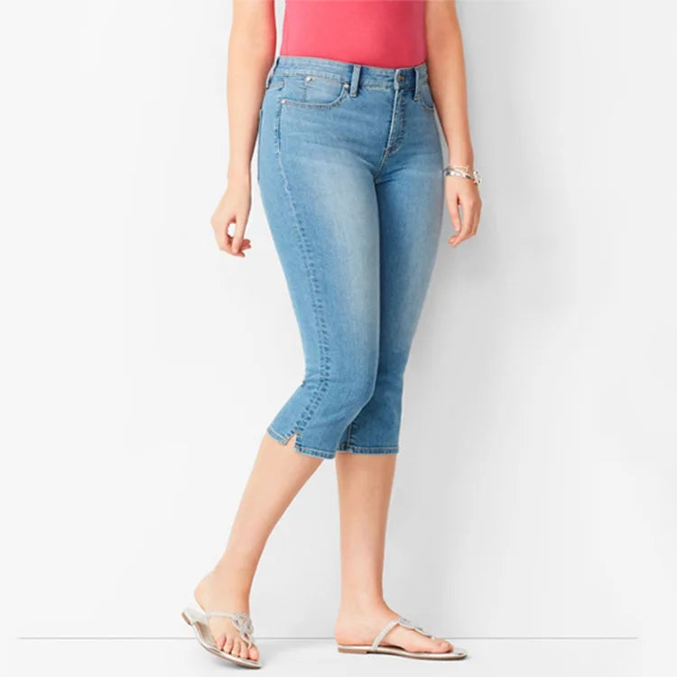 Fashion Women's Denim Leggings Butt Lifting Slim Elastic Trousers Summer Breeches Cropped Pants Capripants Women Bottoms 2023