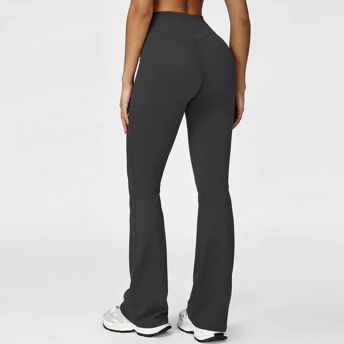 Women's Slightly Flared Yoga Pants GYM Hip-lifting Leggings High-waisted Fitness Breathable Antibacterial Sports Workout Pants
