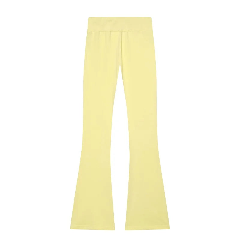 MUJER Sweatshirt Flared Trousers Womens Fleece High Waist Pants Woman Fashion Casual Women's Pants Sets Sports Pants for Women