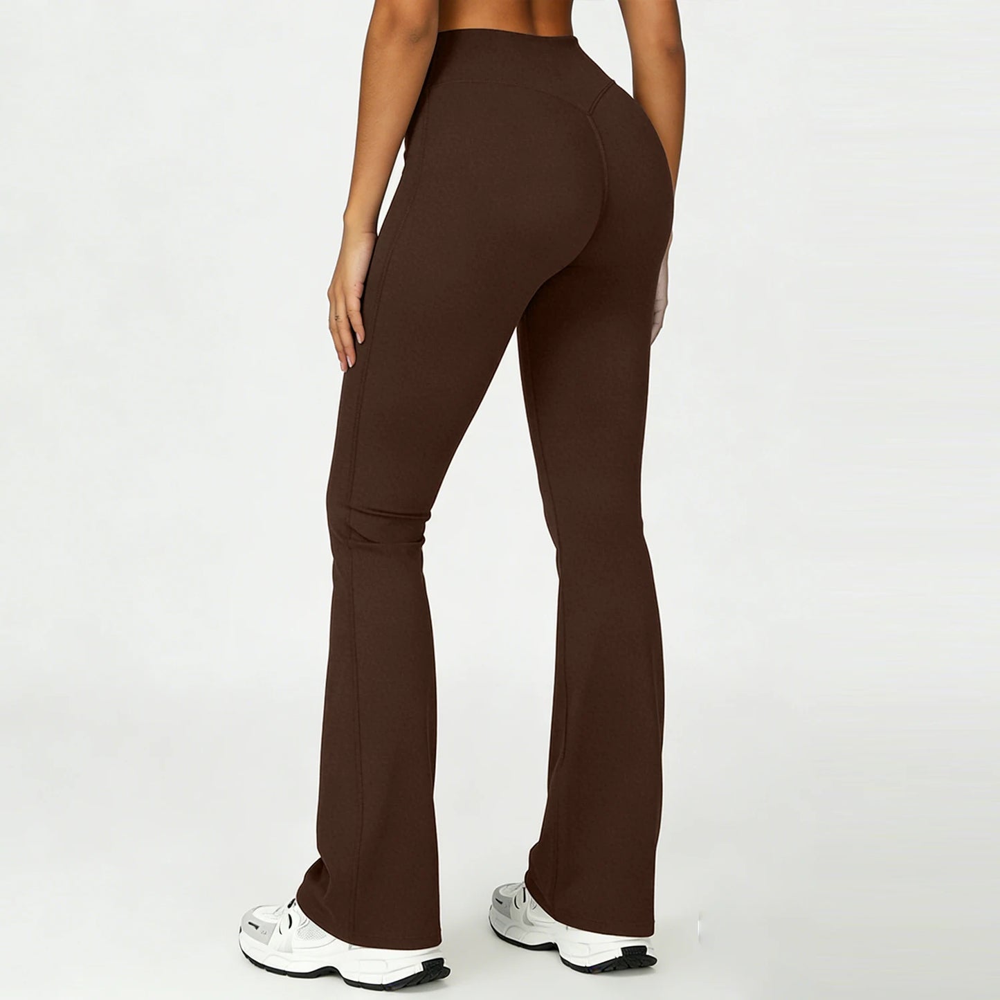 Women's Slightly Flared Yoga Pants GYM Hip-lifting Leggings High-waisted Fitness Breathable Antibacterial Sports Workout Pants
