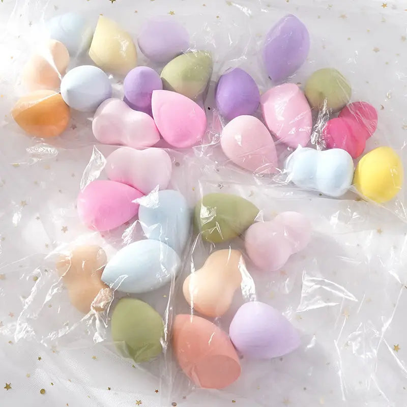 100pcs Cosmetic Puff for Blending Foundation Powder Mini Makeup Sponge Dry Wet Use Face Puffs Powder Eggs Gourd Water Drop Tool