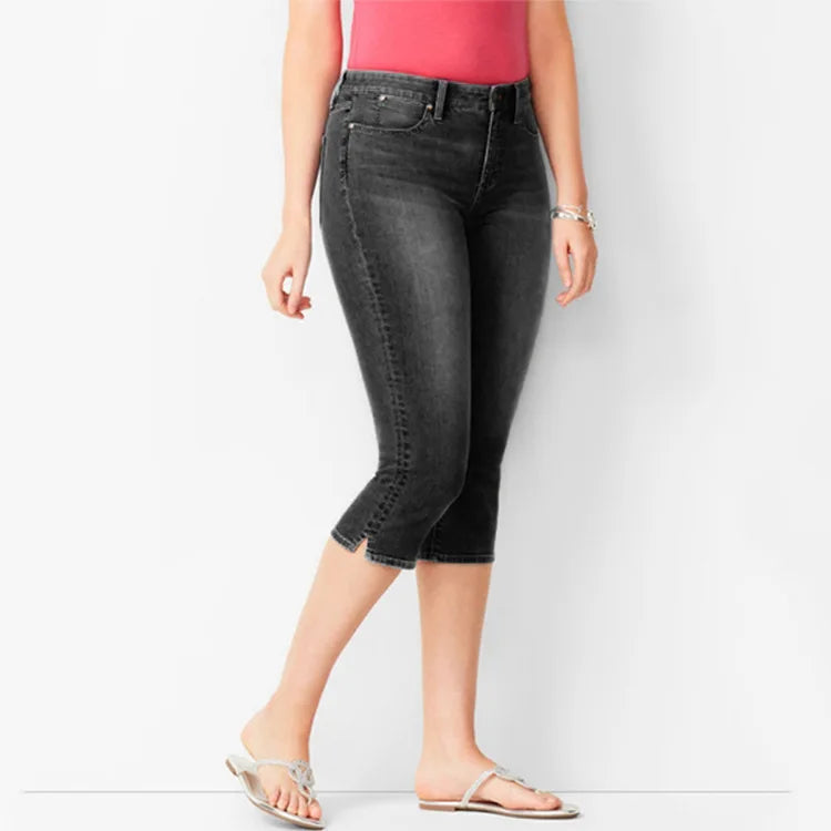Fashion Women's Denim Leggings Butt Lifting Slim Elastic Trousers Summer Breeches Cropped Pants Capripants Women Bottoms 2023