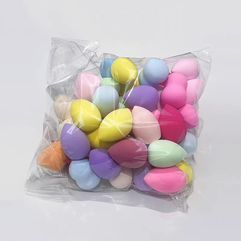100pcs Cosmetic Puff for Blending Foundation Powder Mini Makeup Sponge Dry Wet Use Face Puffs Powder Eggs Gourd Water Drop Tool